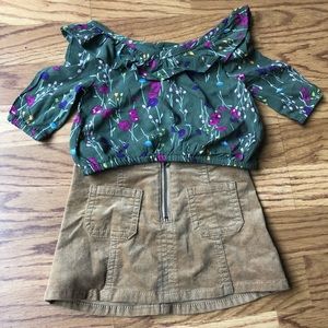 Floral top & skirt 6-12 months Crazy 8 Gymboree